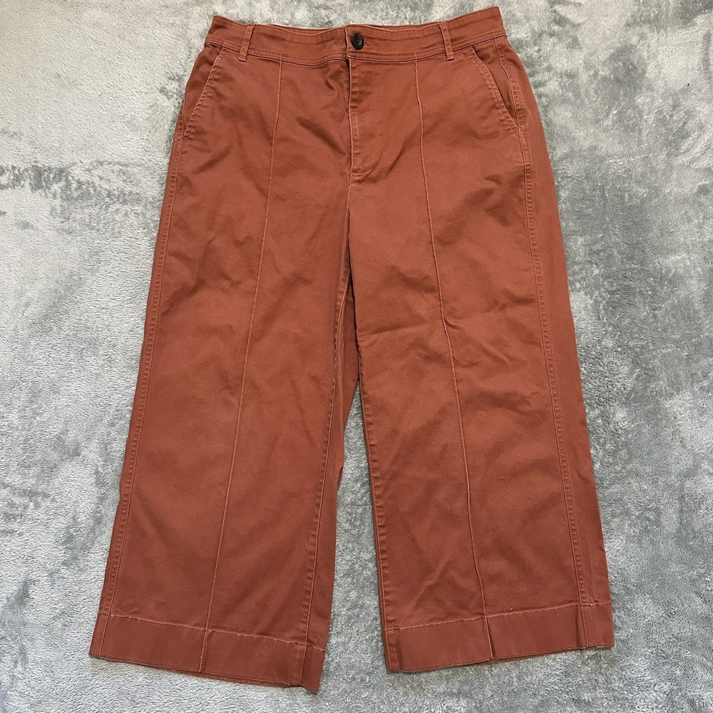 Madewell Rust Wide-Leg Cropped Trousers